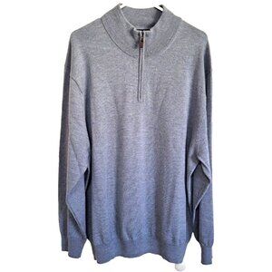 Jos. A. Bank Signature Men's 2XL Merino Wool 1/4 Zip Long Sleeve Blue Sweater